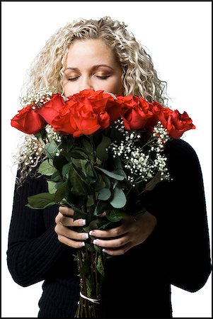 simsearch:640-02778481,k - femme avec des roses Photographie de stock - Premium Libres de Droits, Code: 640-02659152
