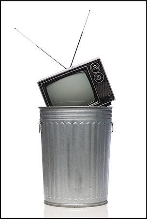 dustbin, - tv in the trash Stock Photo - Premium Royalty-Free, Code: 640-02659195