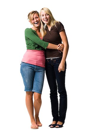 simsearch:640-01601334,k - Two teenage girls laughing and embracing Stock Photo - Premium Royalty-Free, Code: 640-02765429