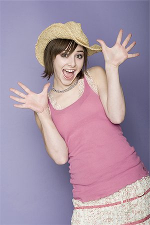 Close-up of a teenage girl shouting Stock Photo - Premium Royalty-Free, Code: 640-02765802