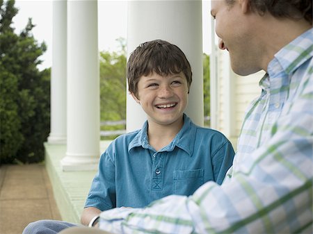 simsearch:614-07194702,k - Close-up of a boy and his father smiling Stock Photo - Premium Royalty-Free, Code: 640-02767224