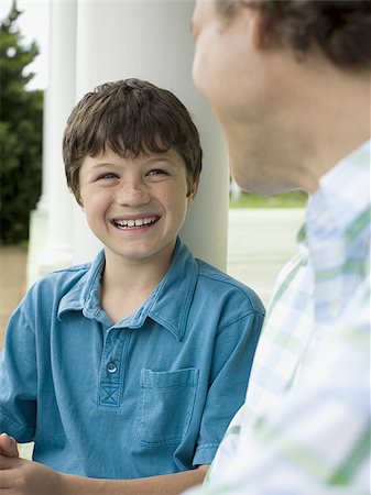 simsearch:614-07194702,k - Close-up of a boy and his father smiling Stock Photo - Premium Royalty-Free, Code: 640-02767221