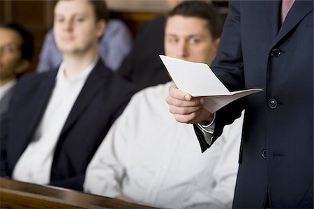 simsearch:640-01350079,k - Juror standing in a jury box and reading the verdict Stock Photo - Premium Royalty-Free, Code: 640-02767878