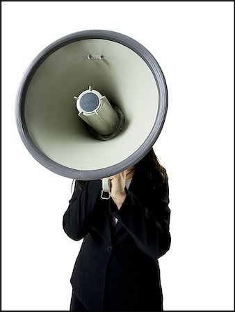 simsearch:640-01360985,k - Close-up of a teenage girl holding a megaphone Foto de stock - Royalty Free Premium, Número: 640-02768101