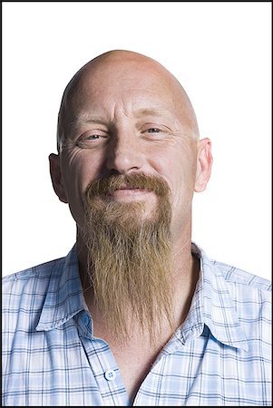 redneck facial hair - Bald middle aged man with a long goatee Stock Photo - Premium Royalty-Free, Code: 640-02768557