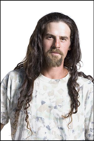 redneck facial hair - Homme avec des cheveux longs et une barbiche Photographie de stock - Premium Libres de Droits, Code: 640-02768565