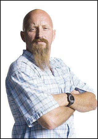 redneck facial hair - Bald middle aged man with a long goatee Stock Photo - Premium Royalty-Free, Code: 640-02768560