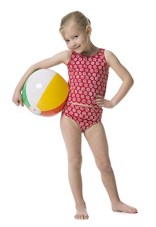 Young girl with beach ball Foto de stock - Sin royalties Premium, Código: 640-02768904