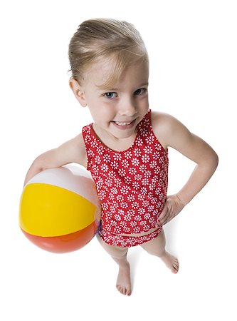 simsearch:640-02775275,k - Fillette avec ballon de plage Photographie de stock - Premium Libres de Droits, Code: 640-02768976