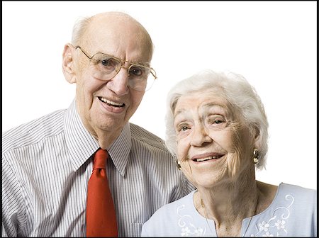 senior couple eye contact head and shoulders not indoors - Elderly couple Stock Photo - Premium Royalty-Free, Code: 640-02769383