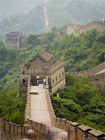 Aerial view of the Great Wall of China Stock Photo - Premium Royalty-Free, Code: 640-02775557
