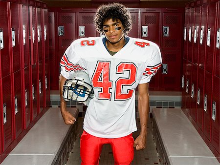 football locker room photography - High School football player. Stock Photo - Premium Royalty-Free, Code: 640-02776012