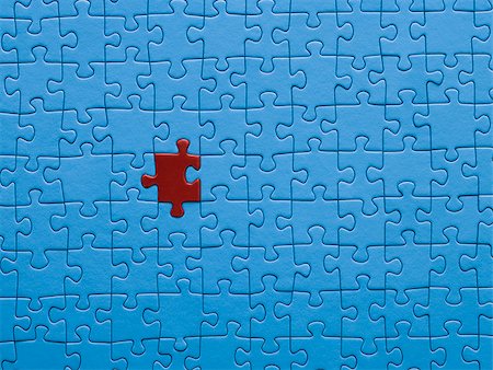 enigma - Jigsaw puzzle with a missing piece. Foto de stock - Sin royalties Premium, Código: 640-02776247