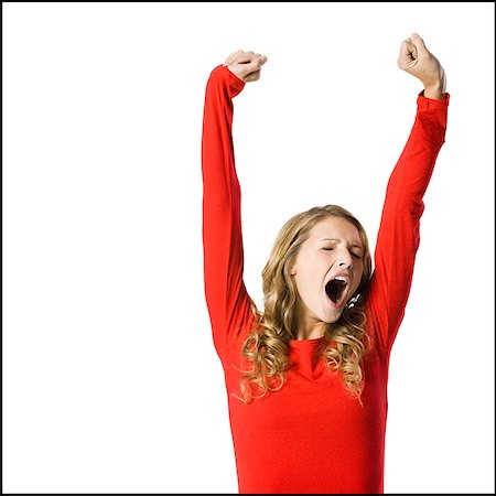 young woman in pajamas yawning. Foto de stock - Sin royalties Premium, Código: 640-02777154