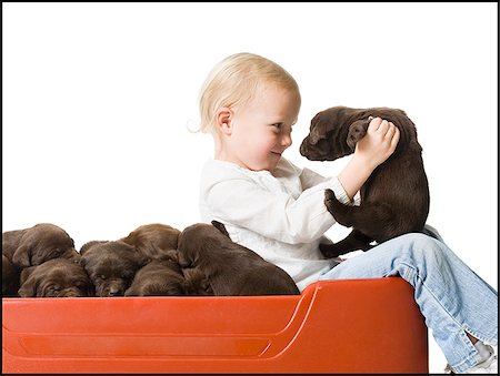 simsearch:640-06050836,k - child with a puppy Stock Photo - Premium Royalty-Free, Code: 640-02778148