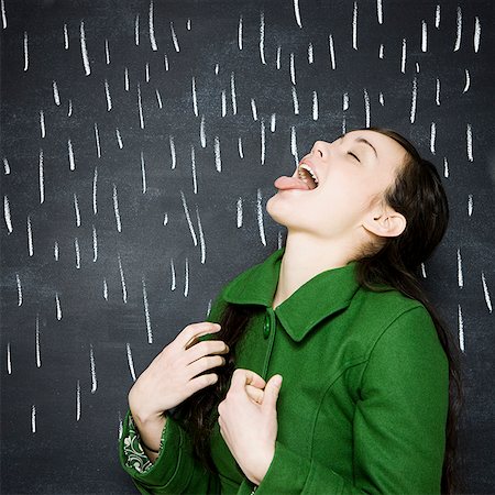 simsearch:640-02658466,k - woman in a chalkboard rainstorm Stock Photo - Premium Royalty-Free, Code: 640-02778262