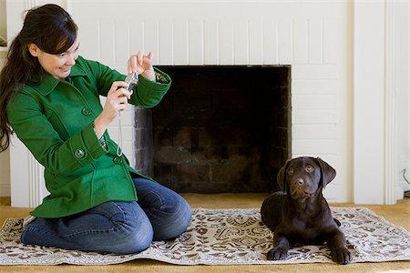 simsearch:640-02658715,k - young woman with a brown puppy Stock Photo - Premium Royalty-Free, Code: 640-02778290
