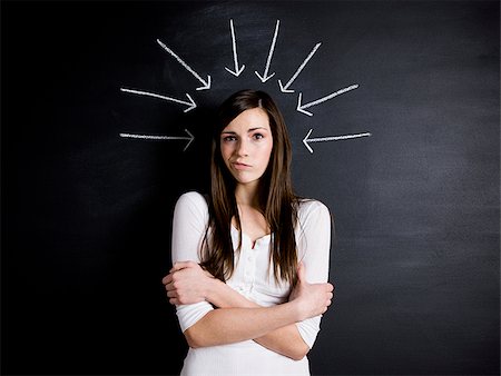 simsearch:640-06051056,k - young woman against a chalkboard Stock Photo - Premium Royalty-Free, Code: 640-02778324