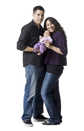 family studio shot - parents and baby Stock Photo - Premium Royalty-Free, Code: 640-02778364