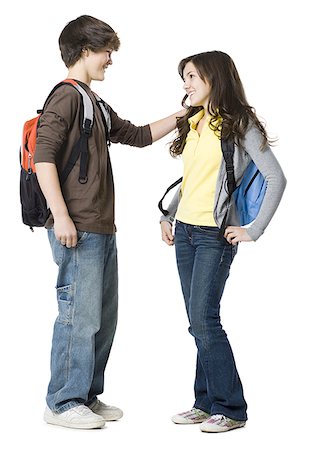 Students with book bags posing Stock Photo - Premium Royalty-Free, Code: 640-02778588