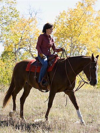 woman riding a horse Stock Photo - Premium Royalty-Free, Code: 640-02778668
