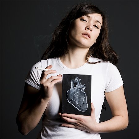Woman smoker Foto de stock - Sin royalties Premium, Código: 640-02778818