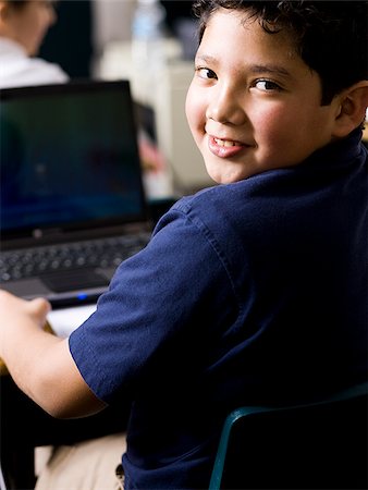 simsearch:640-02658499,k - boy with laptop at school Stock Photo - Premium Royalty-Free, Code: 640-02778938