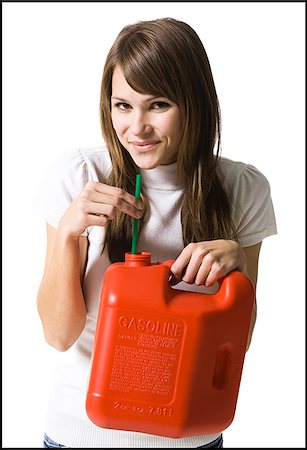 woman with a gas can Stock Photo - Premium Royalty-Free, Code: 640-02779179