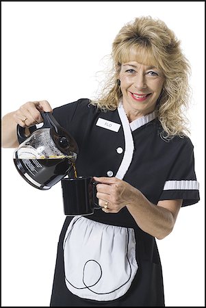 person and cut out and waiter - Waitress serving coffee Stock Photo - Premium Royalty-Free, Code: 640-02770279