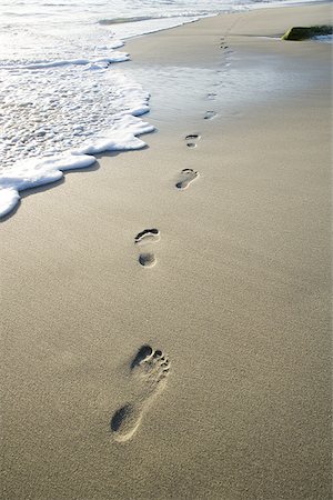 spirit sands - Beach with footprints on sand Fotografie stock - Premium Royalty-Free, Codice: 640-02770725