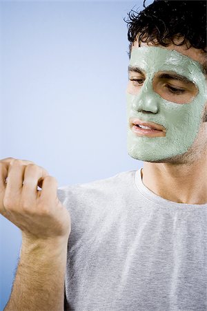 skin treatment medical - Man with cosmetic facial mask Stock Photo - Premium Royalty-Free, Code: 640-02770917