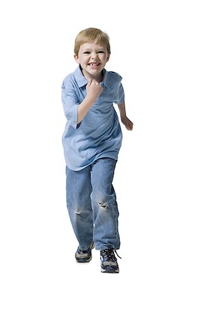 running child cut out - Boy running and smiling Stock Photo - Premium Royalty-Free, Code: 640-02773178