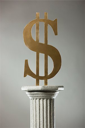 dollar sign - money on a pedestal Stock Photo - Premium Royalty-Free, Code: 640-02947699