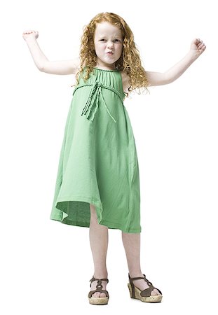 girl in a green dress Foto de stock - Sin royalties Premium, Código: 640-02948000