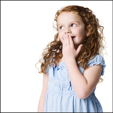 embarrassed - girl in a blue shirt Stock Photo - Premium Royalty-Free, Code: 640-02948025