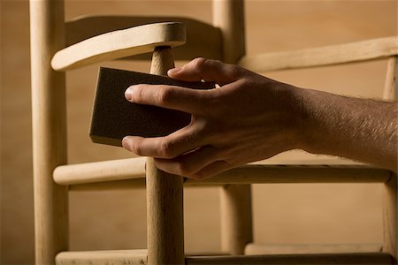 sanding - man making a chair Stock Photo - Premium Royalty-Free, Code: 640-02948067