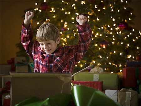 boy at christmas Stock Photo - Premium Royalty-Free, Code: 640-02949371