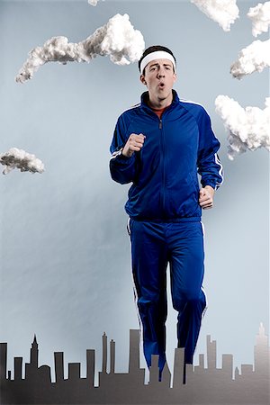 man in a blue tracksuit Stock Photo - Premium Royalty-Free, Code: 640-02949983