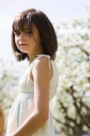 girl in a white dress Stock Photo - Premium Royalty-Free, Code: 640-02950024