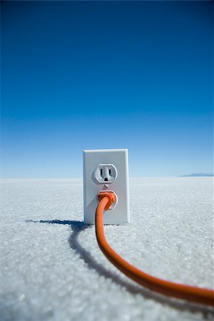 electric sockets - power outlet in the middle of nowhere Stock Photo - Premium Royalty-Free, Code: 640-02950527