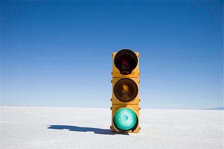 stoplights - traffic signal in the middle of nowhere Stock Photo - Premium Royalty-Free, Code: 640-02950531