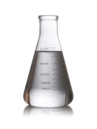 erlenmeyer flask full of liquid Foto de stock - Sin royalties Premium, Código: 640-02950616