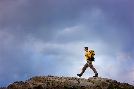 simsearch:640-02950930,k - hiker on a ridge Stock Photo - Premium Royalty-Free, Code: 640-02950937