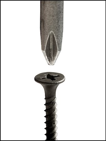 simsearch:640-02950998,k - screwdriver about to screw in a wood screw Stock Photo - Premium Royalty-Free, Code: 640-02951000