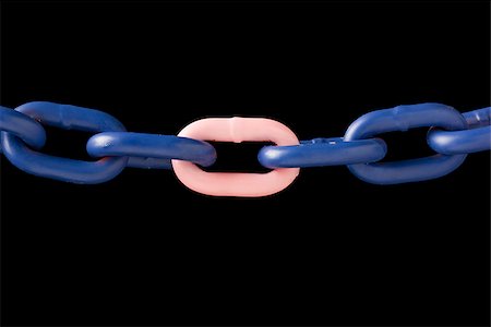 pink link in a blue chain Stock Photo - Premium Royalty-Free, Code: 640-02951142