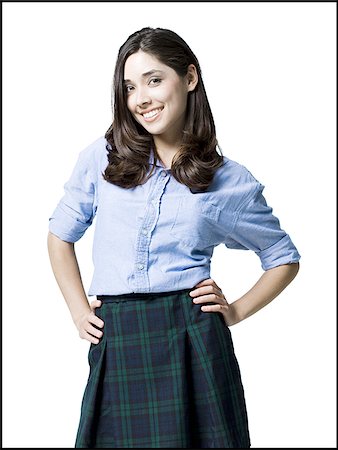 plaid skirts women pic - woman in a school girl outfit Stock Photo - Premium Royalty-Free, Code: 640-02951627