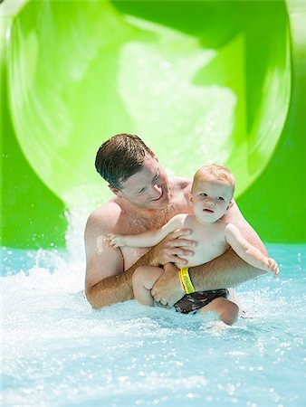 simsearch:640-02951730,k - dad and son on a waterslide Stock Photo - Premium Royalty-Free, Code: 640-02951733