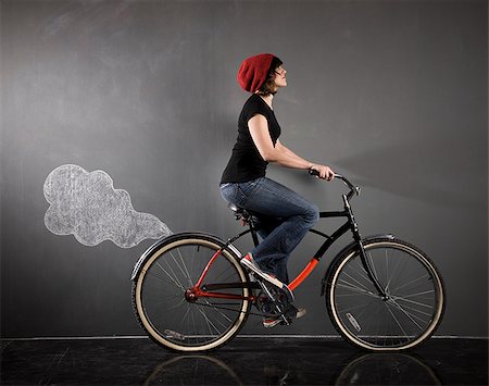 woman on a bicycle Stock Photo - Premium Royalty-Free, Code: 640-02951810