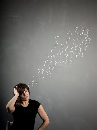 people illustration photo - woman with questions Stock Photo - Premium Royalty-Free, Code: 640-02951856