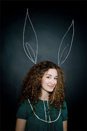 schal - woman with bunny ears Stock Photo - Premium Royalty-Free, Code: 640-02952012